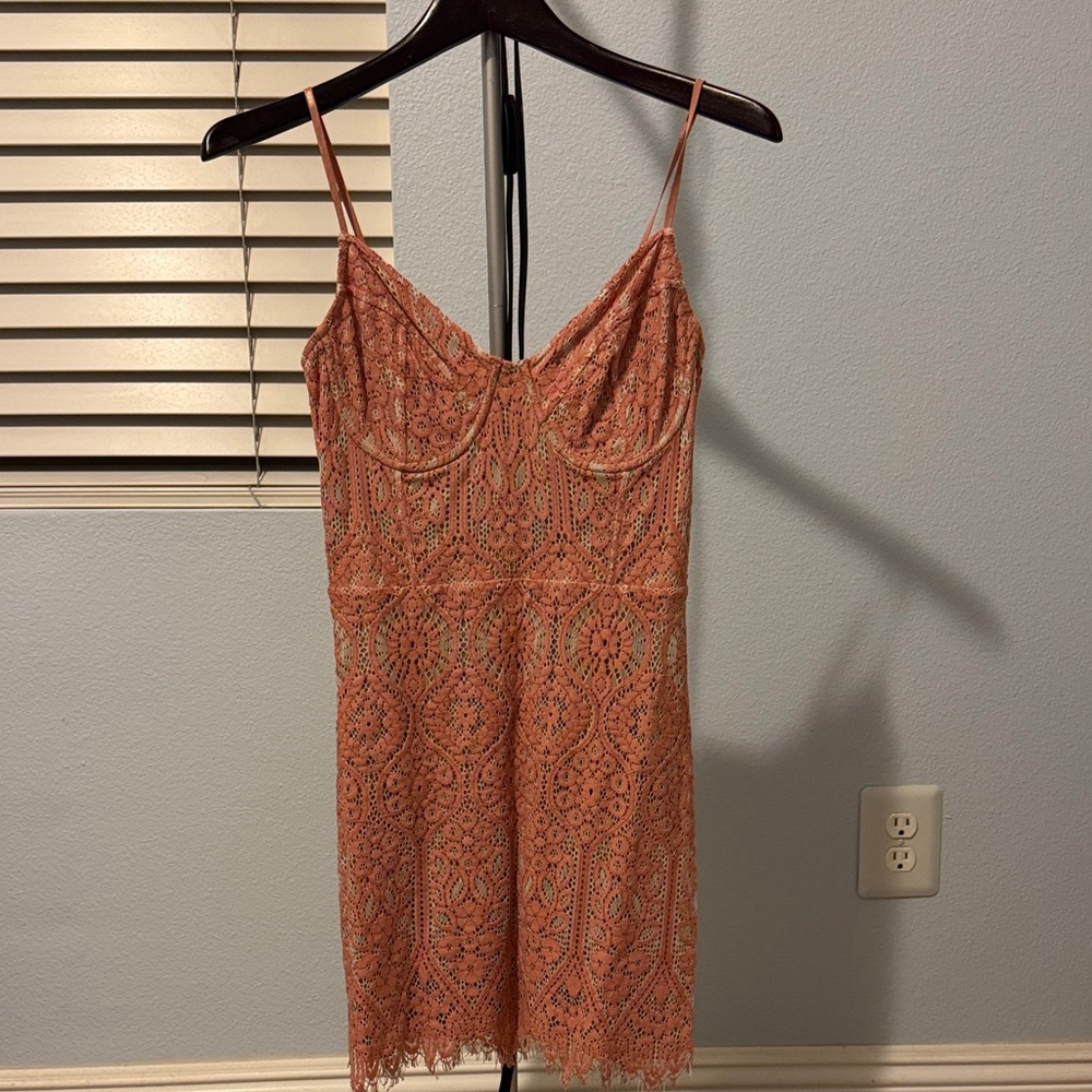 Express Coral Lace Dress